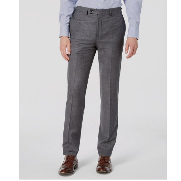 🎁 Calvin Klein Men's Slim-Fit Wool Trousers Dress Pants